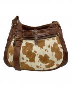 Felisiフェリージ）の古着「ハラコレザーショルダーバッグ GENUINE LEATHER PRODUCT」｜ブラウン