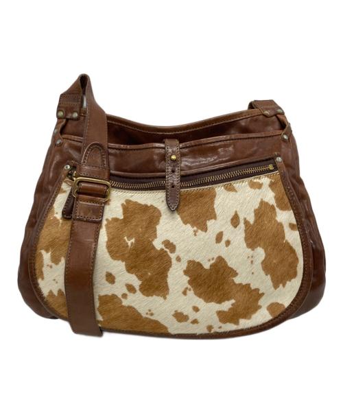 Felisi（フェリージ）Felisi (フェリージ) ハラコレザーショルダーバッグ GENUINE LEATHER PRODUCT ブラウンの古着・服飾アイテム