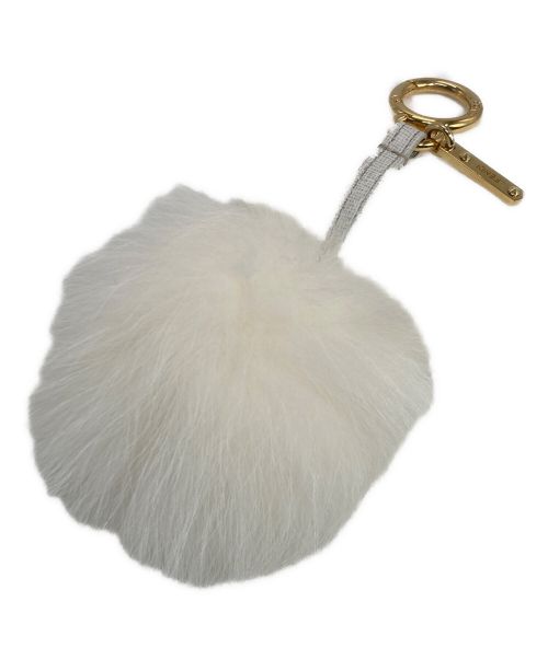 FENDI（フェンディ）FENDI (フェンディ) PON PON CHARM VOLPE ポンポンチャーム ホワイト×ゴールド 	7AR259 ホワイト×ゴールドの古着・服飾アイテム