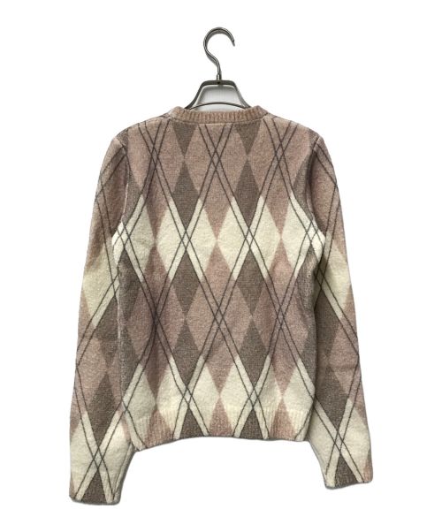 LOUIS VUITTON（ルイ ヴィトン）LOUIS VUITTON (ルイ ヴィトン) アーガイルニット LOUIS VUITTON ルイ ヴィトン クルーネック セーター プルオーバー RW182B ILN FFKL49 ピンク×アイボリー×ブラック サイズ:XSの古着・服飾アイテム