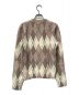 LOUIS VUITTON (ルイ ヴィトン) アーガイルニット LOUIS VUITTON ルイ ヴィトン クルーネック セーター プルオーバー RW182B ILN FFKL49 ピンク×アイボリー×ブラック サイズ:XS：21000円