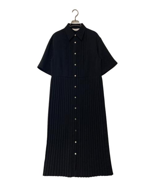 LE CIEL BLEU（ルシェルブルー）LE CIEL BLEU (ルシェルブルー) Pleated Shirt Dress プリーツシャツドレス 23S65308 ブラック サイズ:36の古着・服飾アイテム