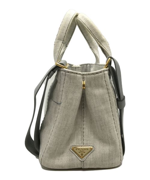 PRADA（プラダ）PRADA (プラダ) 2WAYバッグ PRADA プラダ ハンドバッグ ショルダーバッグ カナパ キャンバス B2439G ホワイトの古着・服飾アイテム