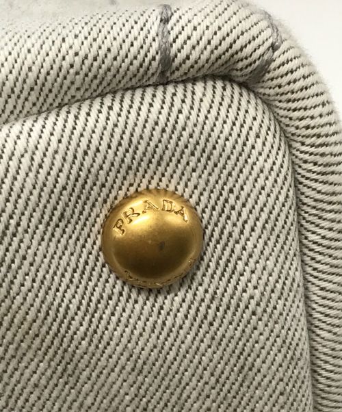 PRADA（プラダ）PRADA (プラダ) 2WAYバッグ PRADA プラダ ハンドバッグ ショルダーバッグ カナパ キャンバス B2439G ホワイトの古着・服飾アイテム