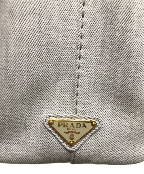PRADA（プラダ）PRADA (プラダ) 2WAYバッグ PRADA プラダ ハンドバッグ ショルダーバッグ カナパ キャンバス B2439G ホワイトの古着・服飾アイテム