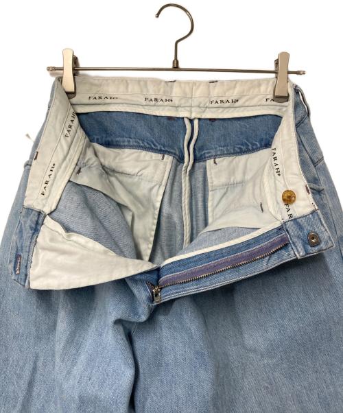 FARAH（ファーラー）FARAH (ファーラー) Two Tuck Wide Tapered Pants インディゴ サイズ:30-30の古着・服飾アイテム