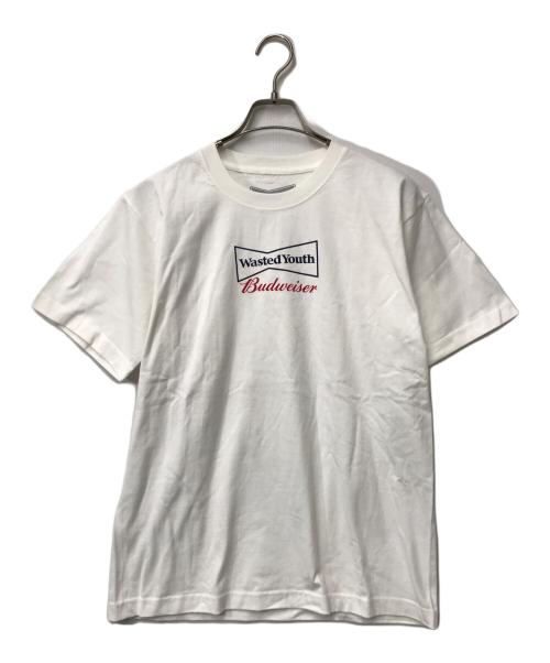 WASTED YOUTH（ウェイステッドユース）WASTED YOUTH (ウエステッド ユース) BUDWEISER (バドワイザー) プリントTシャツ ホワイト サイズ:Mの古着・服飾アイテム
