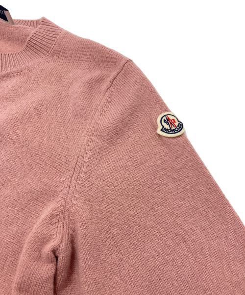 MONCLER（モンクレール）MONCLER (モンクレール) GIROCOLLO TRICOT カシミヤナイロン切替ニット G20939C00012 ピンク サイズ:Sの古着・服飾アイテム