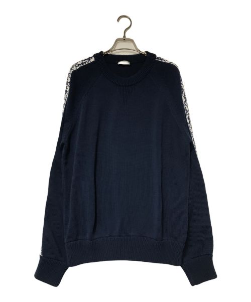 Dior（ディオール）Dior (ディオール) オブリークコットンジャージーニット ネイビー サイズ:Lの古着・服飾アイテム