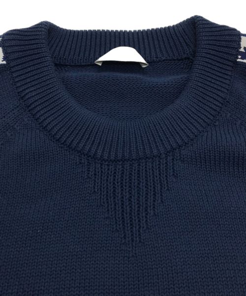 Dior（ディオール）Dior (ディオール) オブリークコットンジャージーニット ネイビー サイズ:Lの古着・服飾アイテム