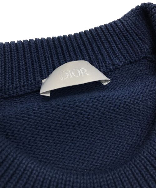 Dior（ディオール）Dior (ディオール) オブリークコットンジャージーニット ネイビー サイズ:Lの古着・服飾アイテム