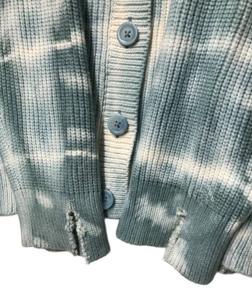 DIESEL（ディーゼル）DIESEL (ディーゼル) タイダイ柄ダメージカーディガン ブルー サイズ:Sの古着・服飾アイテム