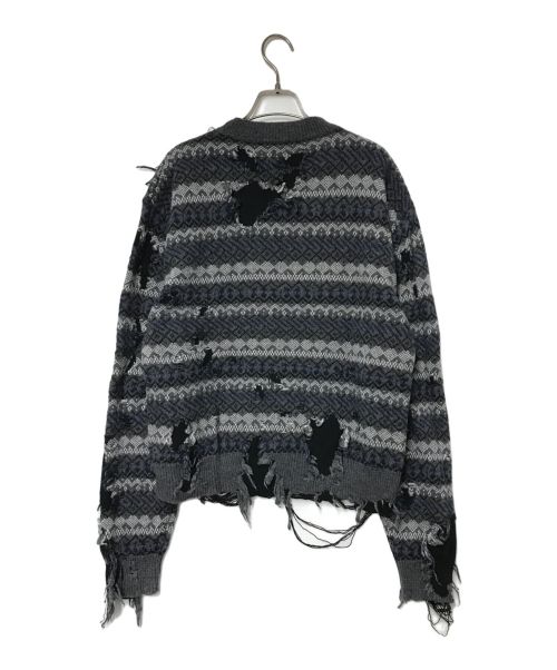 BALENCIAGA（バレンシアガ）BALENCIAGA (バレンシアガ) デストロイ ダメージニット  グレー×ブラック サイズ:Sの古着・服飾アイテム