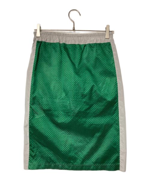 sacai（サカイ）sacai (サカイ) メッシュ切替スカート 14-01998 グリーン×グレー サイズ:2の古着・服飾アイテム