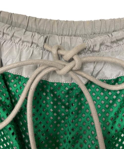 sacai（サカイ）sacai (サカイ) メッシュ切替スカート 14-01998 グリーン×グレー サイズ:2の古着・服飾アイテム
