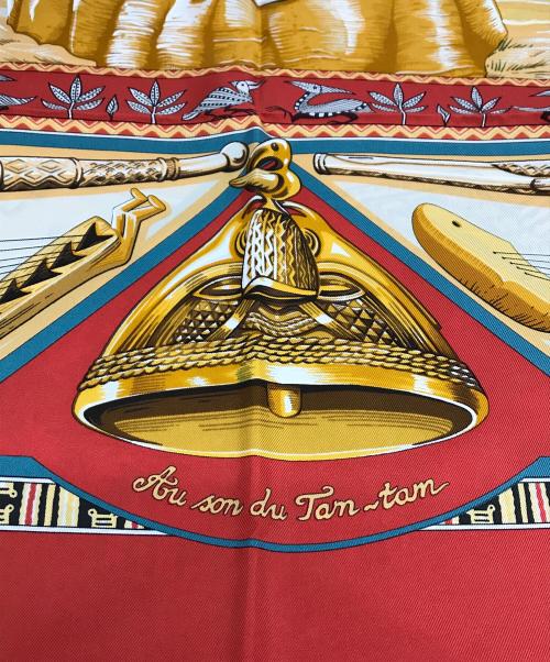 HERMES（エルメス）HERMES (エルメス) カレ90/Au Son du Tam Tam レッドの古着・服飾アイテム