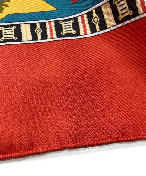 HERMES（エルメス）HERMES (エルメス) カレ90/Au Son du Tam Tam レッドの古着・服飾アイテム