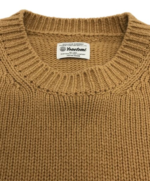 Yonetomi（ヨネトミ）Yonetomi (ヨネトミ) LAMB WOOL KNIT PULLOVER ブラウン サイズ:1の古着・服飾アイテム