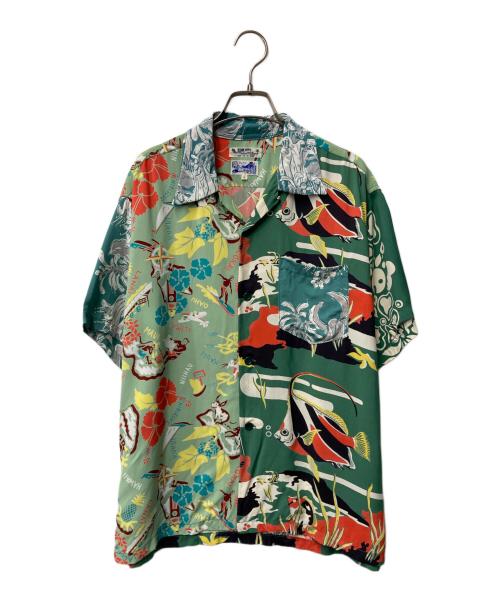 Sun Surf（サンサーフ）Sun Surf (サンサーフ) BEAMS BOY (ビームスボーイ) 別注 ハワイアン クレイジー シャツ グリーン サイズ:Lの古着・服飾アイテム