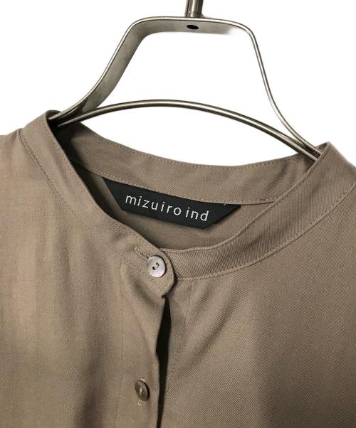 mizuiro-ind（ミズイロインド）mizuiro-ind (ミズイロインド) バンドカラーシャツワンピース ブラウン サイズ:SIZE Freeの古着・服飾アイテム