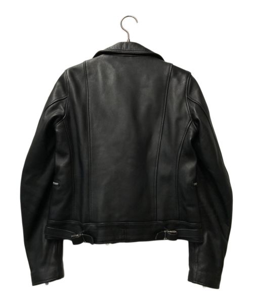 JAMES GROSE（ジェームスグロース）JAMES GROSE (ジェームスグロース) Adam et Rope (アダム エ ロペ) ダブルシープレザージャケット ブラック サイズ:8の古着・服飾アイテム