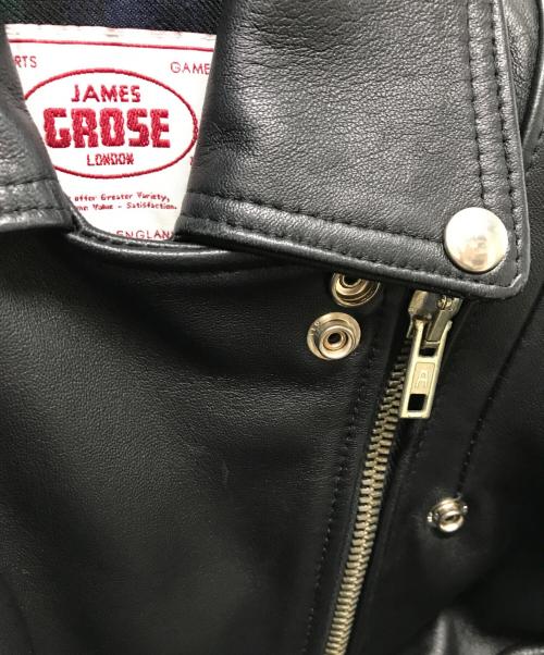 JAMES GROSE（ジェームスグロース）JAMES GROSE (ジェームスグロース) Adam et Rope (アダム エ ロペ) ダブルシープレザージャケット ブラック サイズ:8の古着・服飾アイテム