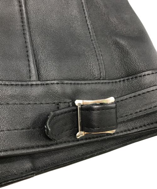 JAMES GROSE（ジェームスグロース）JAMES GROSE (ジェームスグロース) Adam et Rope (アダム エ ロペ) ダブルシープレザージャケット ブラック サイズ:8の古着・服飾アイテム