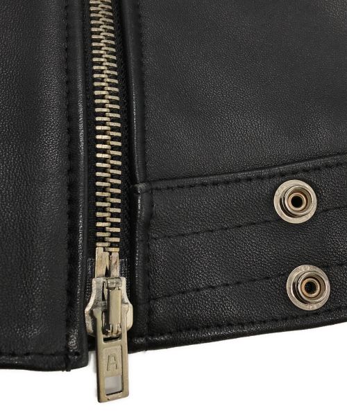 JAMES GROSE（ジェームスグロース）JAMES GROSE (ジェームスグロース) Adam et Rope (アダム エ ロペ) ダブルシープレザージャケット ブラック サイズ:8の古着・服飾アイテム