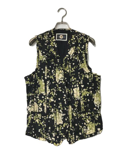 PINK HOUSE（ピンクハウス）PINK HOUSE (ピンクハウス) 花柄フリルベスト ブラック サイズ:-の古着・服飾アイテム