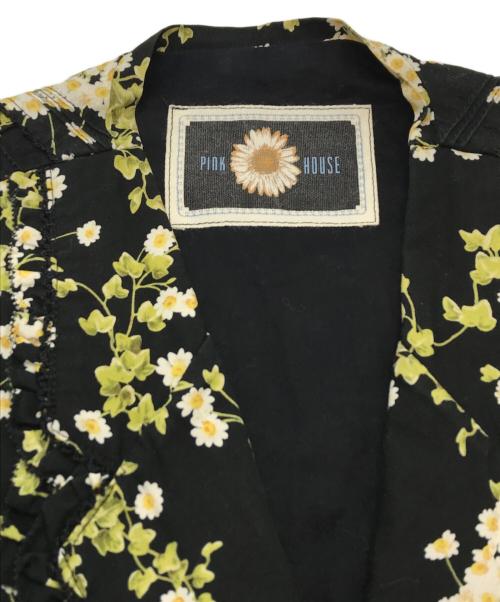 PINK HOUSE（ピンクハウス）PINK HOUSE (ピンクハウス) 花柄フリルベスト ブラック サイズ:-の古着・服飾アイテム