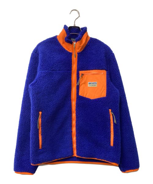 POLO RALPH LAUREN（ポロ・ラルフローレン）POLO RALPH LAUREN (ポロ・ラルフローレン) ボアフリースジャケット ブルー×オレンジ サイズ:Sの古着・服飾アイテム