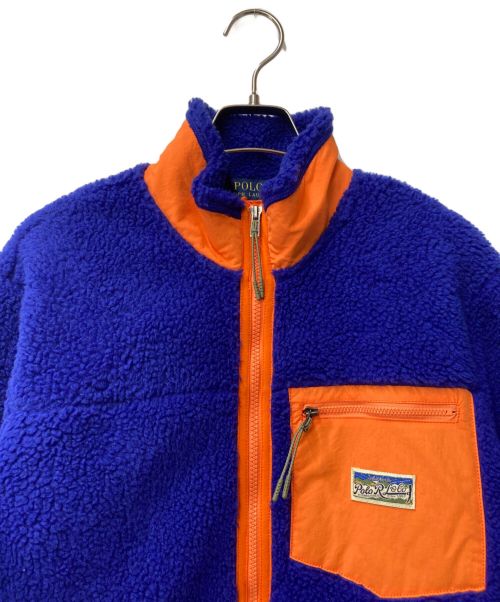 POLO RALPH LAUREN（ポロ・ラルフローレン）POLO RALPH LAUREN (ポロ・ラルフローレン) ボアフリースジャケット ブルー×オレンジ サイズ:Sの古着・服飾アイテム