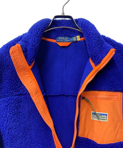POLO RALPH LAUREN（ポロ・ラルフローレン）POLO RALPH LAUREN (ポロ・ラルフローレン) ボアフリースジャケット ブルー×オレンジ サイズ:Sの古着・服飾アイテム