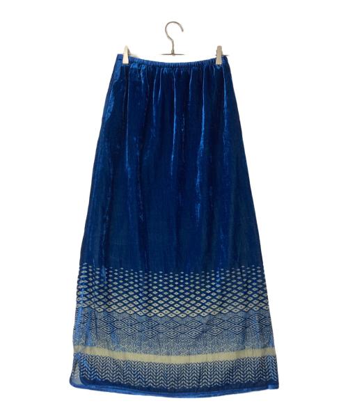 maturely（マチュアリー）maturely (マチュアリー) Velvet Opal Maxi Skirt ブルー サイズ:FREEの古着・服飾アイテム