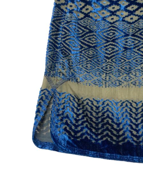 maturely（マチュアリー）maturely (マチュアリー) Velvet Opal Maxi Skirt ブルー サイズ:FREEの古着・服飾アイテム