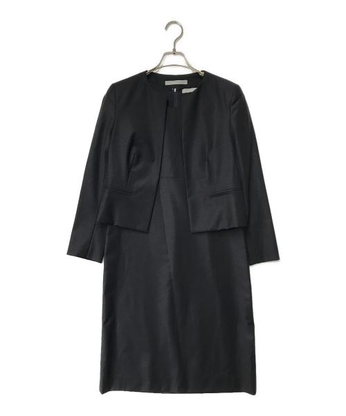 theory luxe（セオリーリュクス）theory luxe (セオリーリュクス) EXECUTIVE NIKKIA F/EXECUTIVE ABEER NLセットアップワンピース ネイビー サイズ:38の古着・服飾アイテム