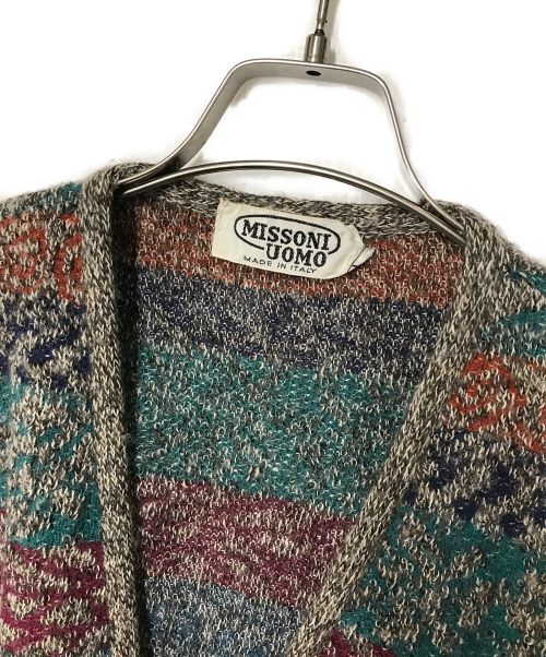 MISSONI UOMO（ミッソーニウオモ）MISSONI UOMO (ミッソーニウオモ) アルパカ混Vネックカーディガン マルチカラー サイズ:不明の古着・服飾アイテム