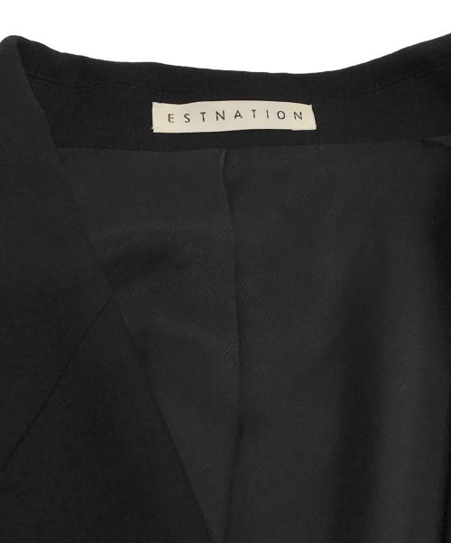 ESTNATION（エストネーション）ESTNATION (エストネーション) フラノビッグテーラードジャケット ブラック サイズ:36の古着・服飾アイテム