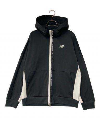 未使用級 ニューバランスゴルフ パーカー 裏起毛 フルジップ 黒 Mサイズ相当 未使用級 ニューバランスゴルフ パーカー 裏起毛 フルジップ 黒 M