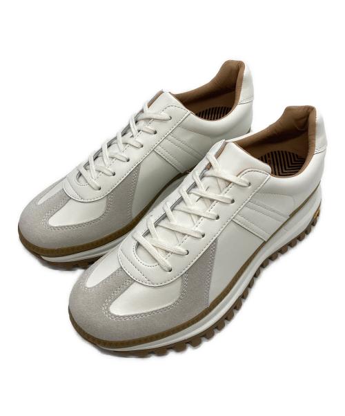 REPRO-PARK（リプロパーク）REPRO-PARK (リプロパーク) VIBRAM CHOPPER SOLEレザースニーカー/ジャーマントレーナー リサイクルレザースニーカー LPR024A1030-A ホワイト×グレー サイズ:41の古着・服飾アイテム