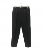 Graphpaperグラフペーパー）の古着「Scale Off Wool Tapered Trousers/スケール オフ ウール テーパード トラウザーズ GM241-40170B」｜ブラック