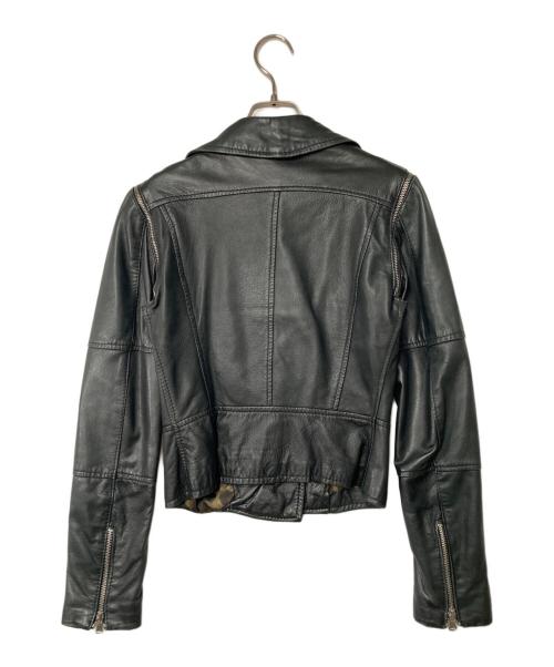 DENNY ROSE（デニーローズ）DENNY ROSE (デニーローズ) アーム切替ジップレザージャケット ブラック サイズ:Ｓの古着・服飾アイテム