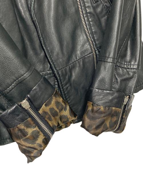 DENNY ROSE（デニーローズ）DENNY ROSE (デニーローズ) アーム切替ジップレザージャケット ブラック サイズ:Ｓの古着・服飾アイテム