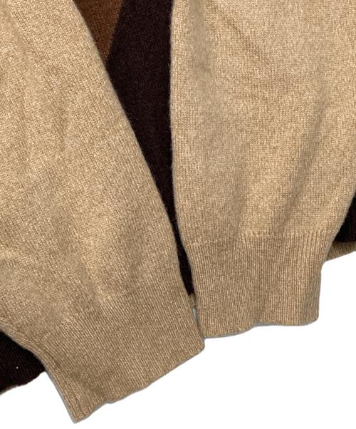 Kinloch Anderson（キンロックアンダーソン）Kinloch Anderson (キンロックアンダーソン) カシミヤアーガイルハーフジップニット ベージュ サイズ:Lの古着・服飾アイテム