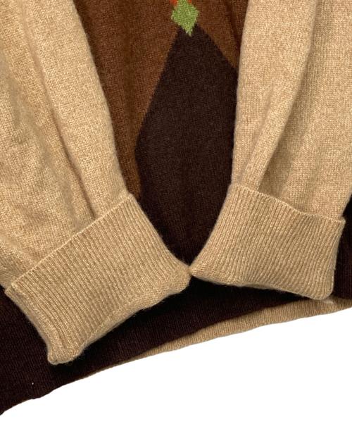 Kinloch Anderson（キンロックアンダーソン）Kinloch Anderson (キンロックアンダーソン) カシミヤアーガイルハーフジップニット ベージュ サイズ:Lの古着・服飾アイテム