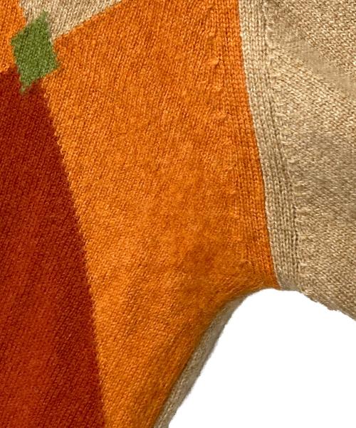 Kinloch Anderson（キンロックアンダーソン）Kinloch Anderson (キンロックアンダーソン) カシミヤアーガイルハーフジップニット ベージュ サイズ:Lの古着・服飾アイテム