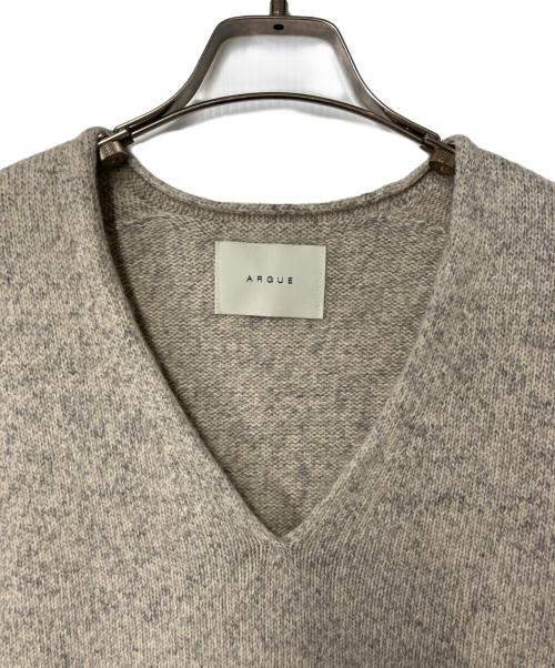 ARGUE（アーギュ）ARGUE (アーギュ) Vネックニット ベージュ サイズ:FREEの古着・服飾アイテム