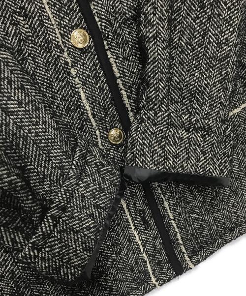 BARNYARDSTORM（バンヤードストーム）BARNYARDSTORM (バンヤードストーム) ヘリンボーン中綿ジャケット ブラックの古着・服飾アイテム