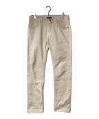 INCOTEX BLUE DIVISIONインコテックスブルーディヴィジョン）の古着「Slim Fit ガーメントダイストレッチコットンドリルスリムテーパードクロップドパンツ スリムフィット」｜ベージュ