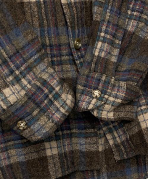 PENDLETON（ペンドルトン）PENDLETON (ペンドルトン) 70～80's ウールチェックシャツ USA製 ブラウン×ブルー サイズ:Lの古着・服飾アイテム